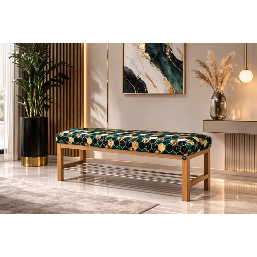 Ławka tapicerowana do przedpokoju siedzisko gładkie - Model: LGS-110